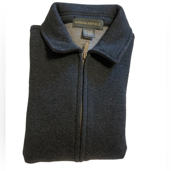 Banana Republic Gray Zip Collared Sweatshirt Material Jacket Like New Sz S - Picture 4 of 7